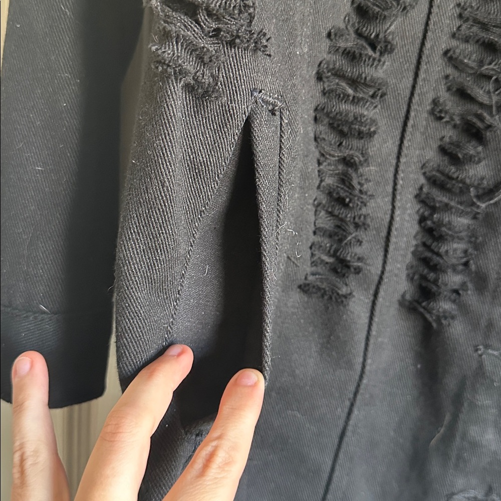 Thrill Black Ripped Denim Jacket - Picture 3 of 9